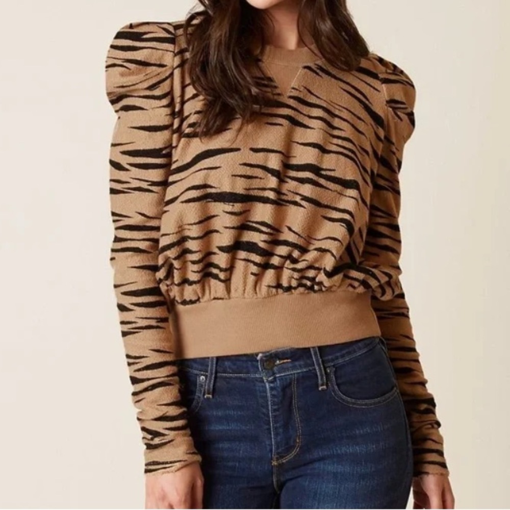 Free People Tiger pull over peplum long sleeve t